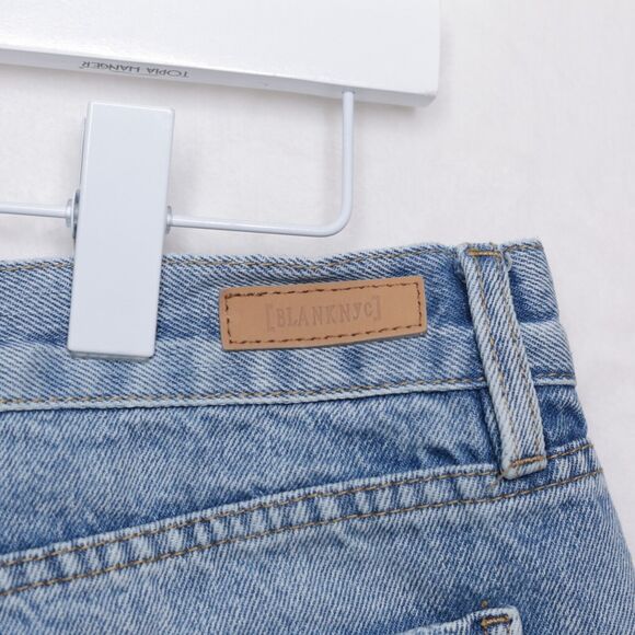 BLANKNYC Distressed High Rise Cutoff Shorts Denim Button Fly Light Wash Sz 30 - Picture 6 of 8